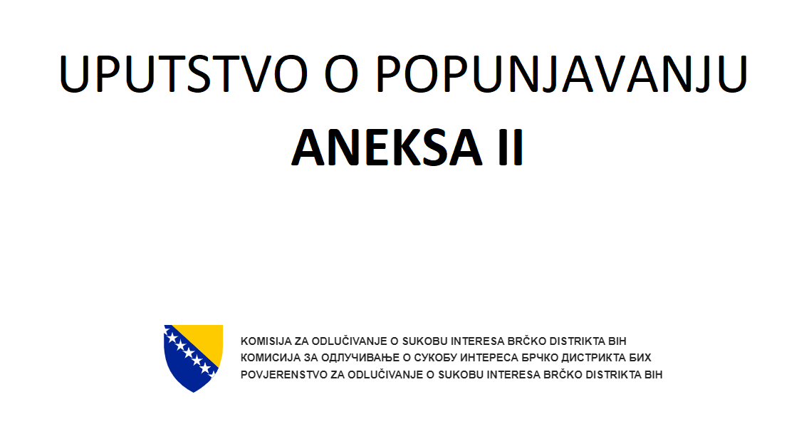 Naputak o popunjavanju Aneksa II